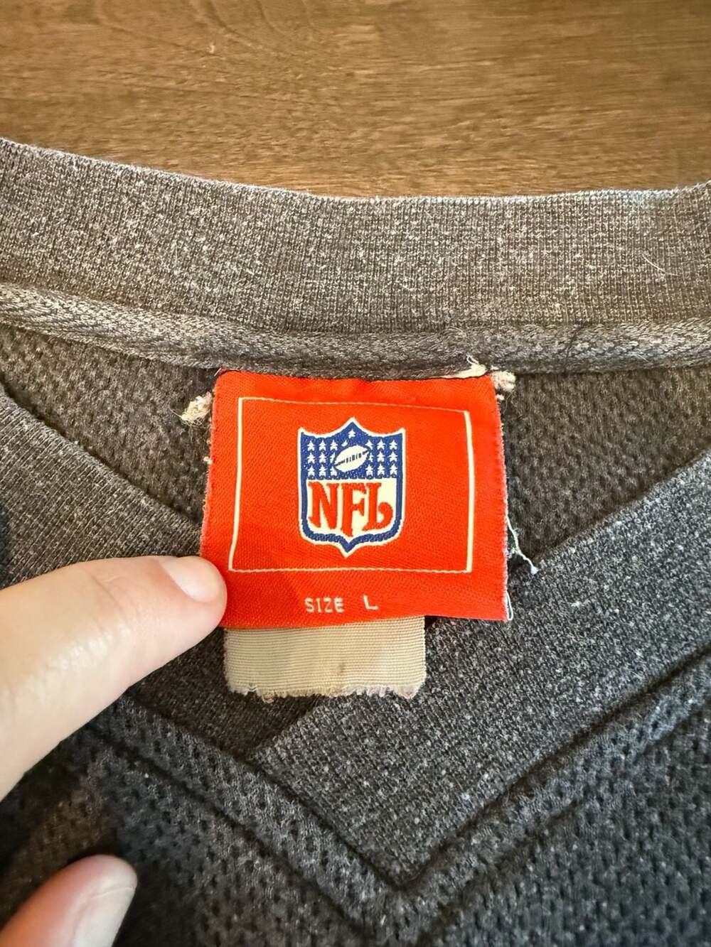 Vintage NFL Kansas City Chiefs Waffle Knit Sweatshirt Size L - Picture 2 of 5
